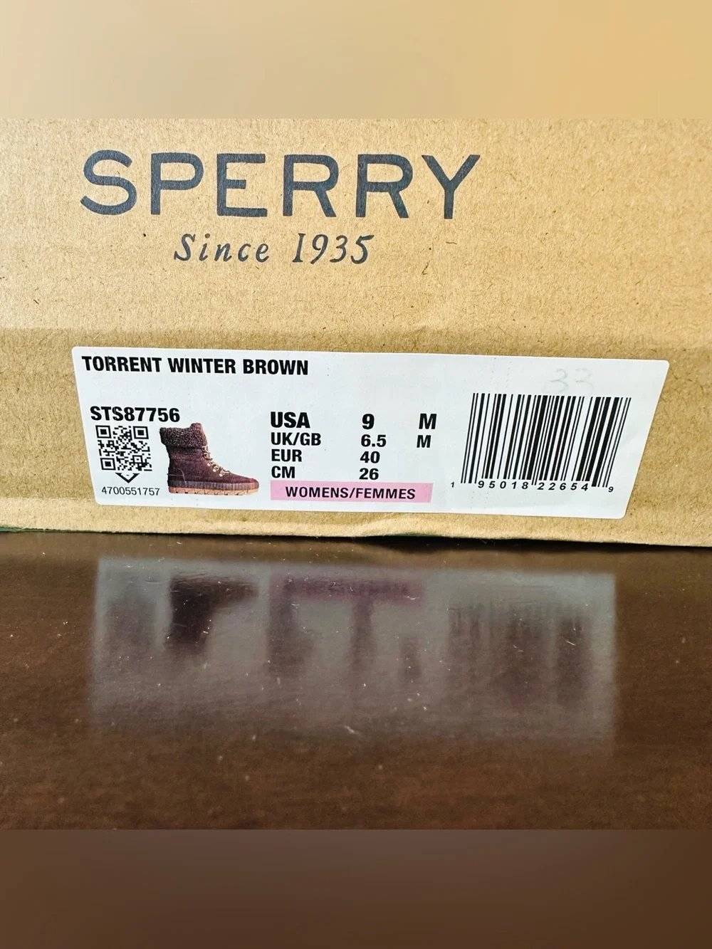 Sz 9 Sperry Women's Torrent Dark Brown Suede Lace Up Winter Boots STS87756